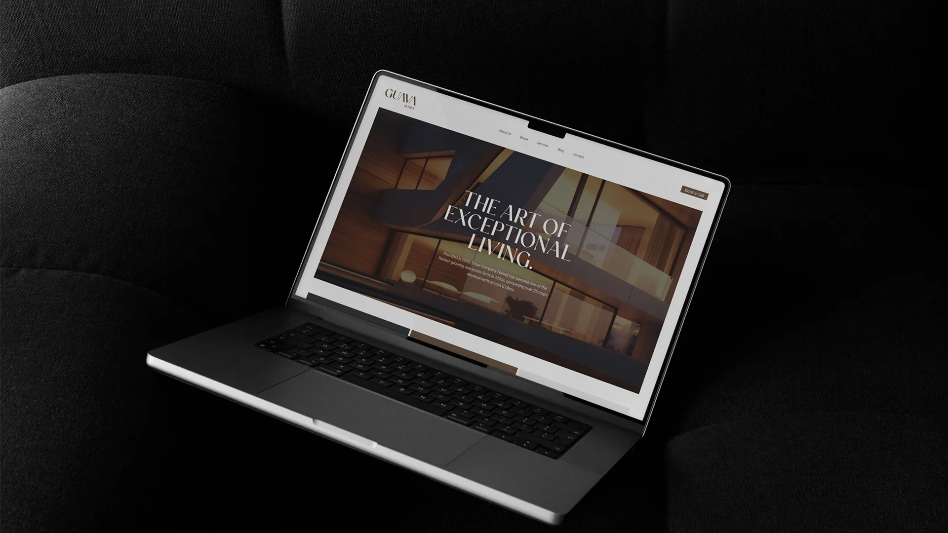 Guava Homes website design displayed on a laptop