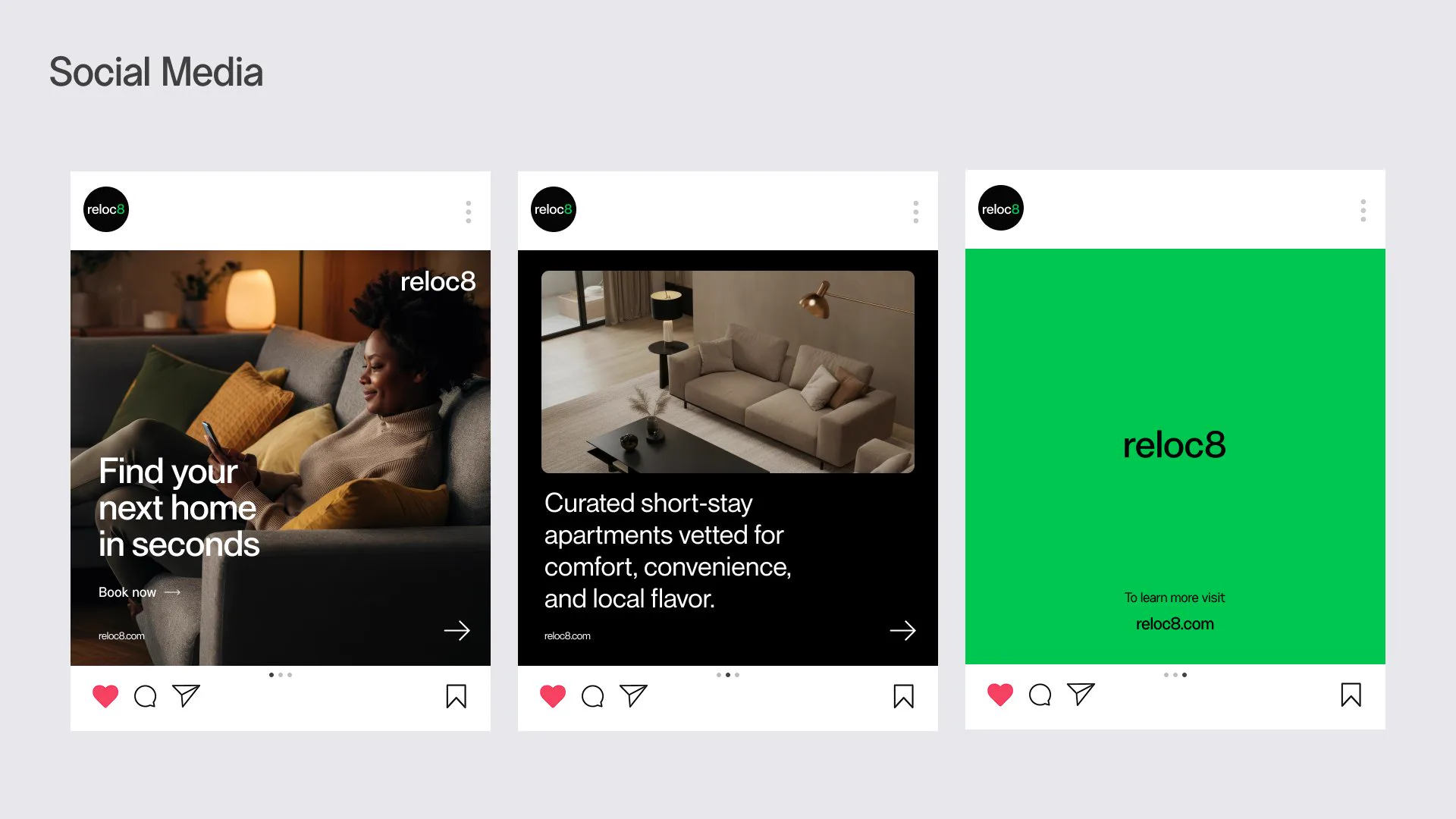 Reloc8 social media design